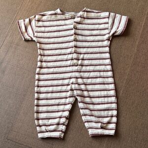 Rylee + Cru Brown and Cream Striped Bodysuit
